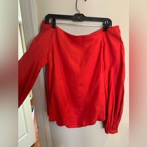 Anthropologie Red Off-the-Shoulder Blouse, Size US 6
